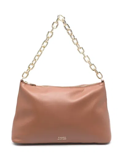 Tommy Hilfiger Chain-link Shoulder Bag In Brown