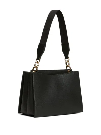 Tommy Hilfiger Chain-logo Shoulder Bag In Black