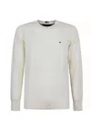 Tommy Hilfiger Chain Ridge Structure C Neck Sweater In Beige
