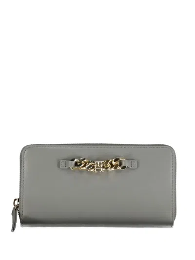 Tommy Hilfiger Chain-link Zip-around Wallet In Gray