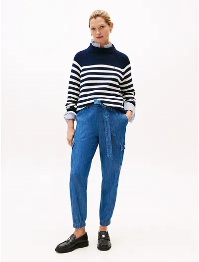 Tommy Hilfiger Chambray Cargo Jogger In Blue