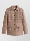Tommy Hilfiger Check Blazer With Notched Lapels And Pockets In Multi