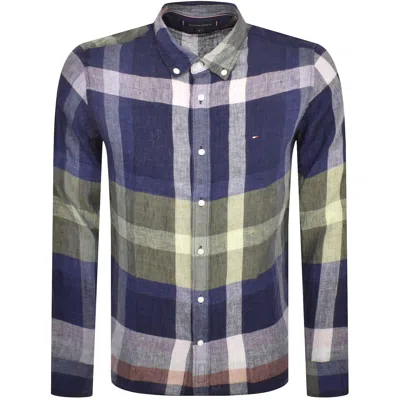 Tommy Hilfiger Check Long Sleeve Shirt Navy