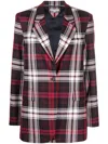 Tommy Hilfiger Check-pattern Single-breasted Blazer In Red