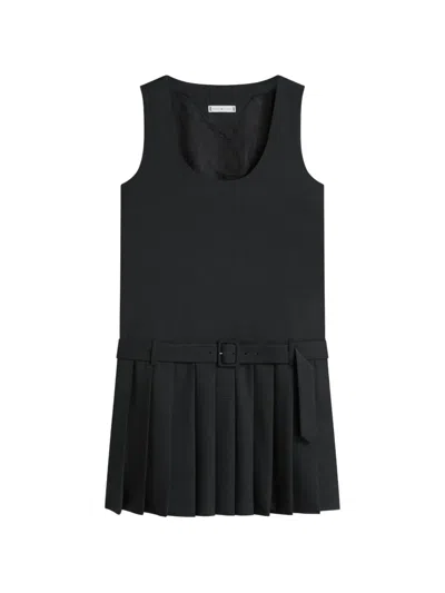 Tommy Hilfiger Check Pleated Dress In Black