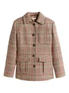 Tommy Hilfiger Check Blazer With Notched Lapels And Pockets In Brown