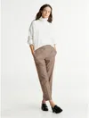 Tommy Hilfiger Check Print Slim Straight Leg Pant In Brown Houndstooth