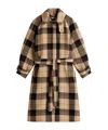 Tommy Hilfiger Check Wool Blend Oversized Belted Coat In Brown