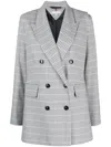 Tommy Hilfiger Checked Double-breasted Blazer In Blue