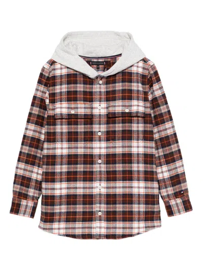 Tommy Hilfiger Kids' Checked Hoodie  In Multi