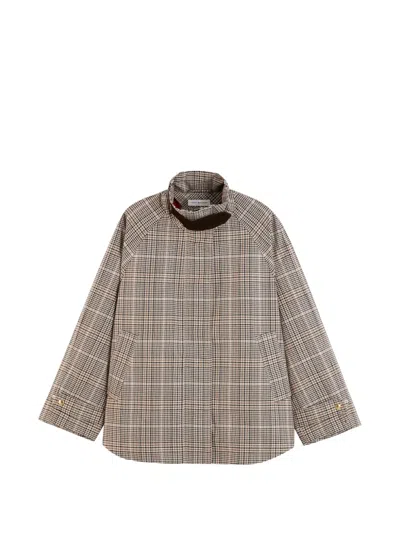 TOMMY HILFIGER CHECK-PATTERN STORM-FLAP JACKET