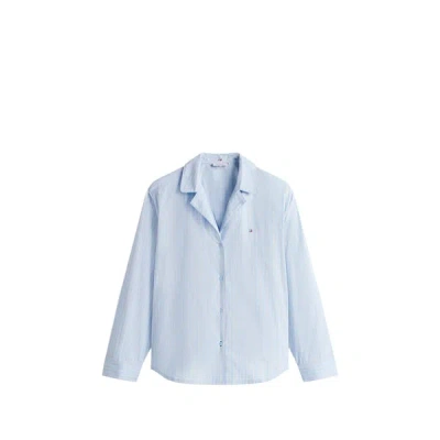 Tommy Hilfiger Chemise De Pyjama En Popeline In Blue