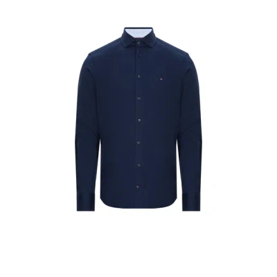 Tommy Hilfiger Long-sleeve Cotton Shirt In Blue