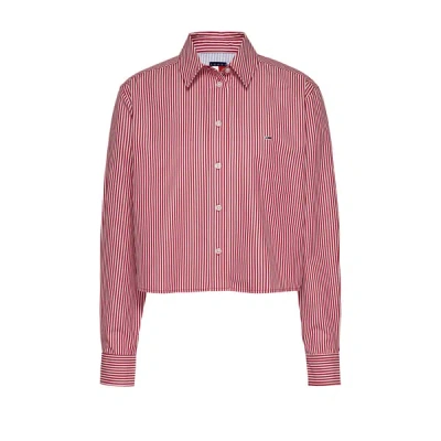 Tommy Hilfiger Chemise Rayé Courte In Black