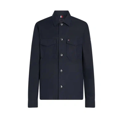 Tommy Hilfiger Cotton Nylon Mens Shirt Jacket In Blue