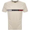 Tommy Hilfiger Chest Insert T Shirt Heathered Oatm In Neutral