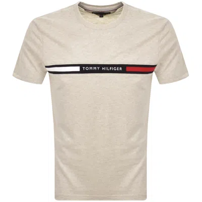 Tommy Hilfiger Chest Insert T Shirt Heathered Oatm In Neutral