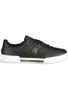 Tommy Hilfiger Chic Black Lace-up Sneakers With Contrasting Accents