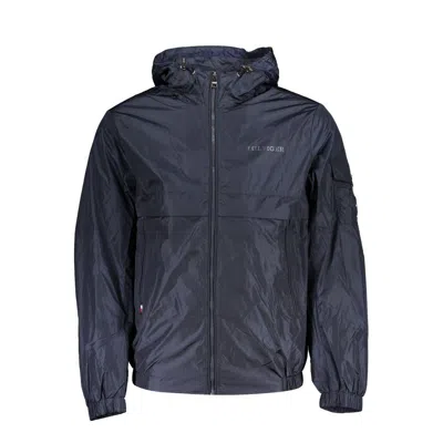 Tommy Hilfiger Chic Blue Hooded Sports Jacket With Contrast Details
