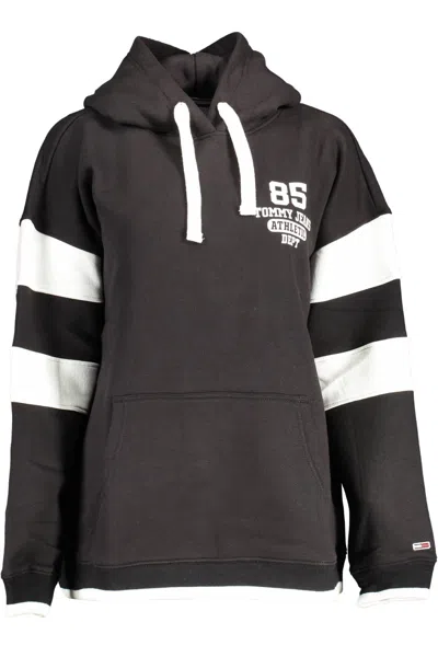 Tommy Hilfiger Chic Hooded Sweatshirt With Contrasting Print In Black