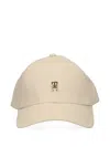 Tommy Hilfiger Chic Th Logo-plaque Cap In Neutral