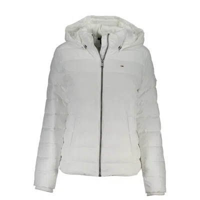 Tommy Hilfiger Chic White Long Sleeve Jacket With Removable Hood