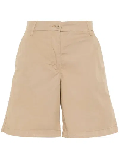 Tommy Hilfiger Logo-embroidered Bermuda Shorts In Beige