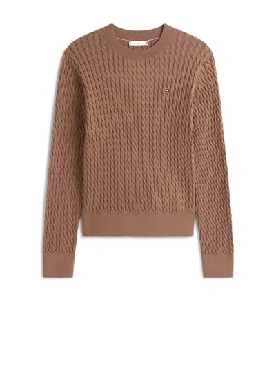 TOMMY HILFIGER TOMMY HILFIGER CHOCOLATE-COLOURED KNITTED JERSEY
