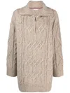 Tommy Hilfiger Chunky Cable-knit Wool Blend Jumper In Neutrals