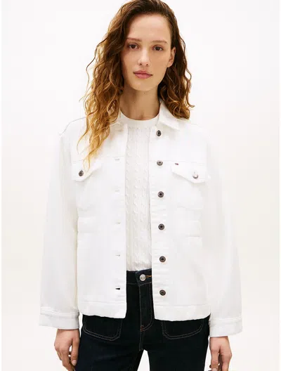 Tommy Hilfiger Cinched Denim Jacket In White