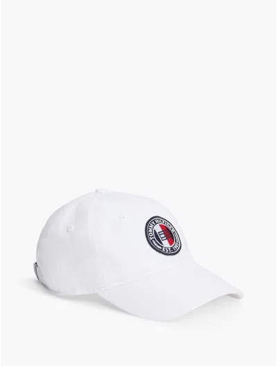 Tommy Hilfiger Circle Logo Patch Baseball Cap In Optic White