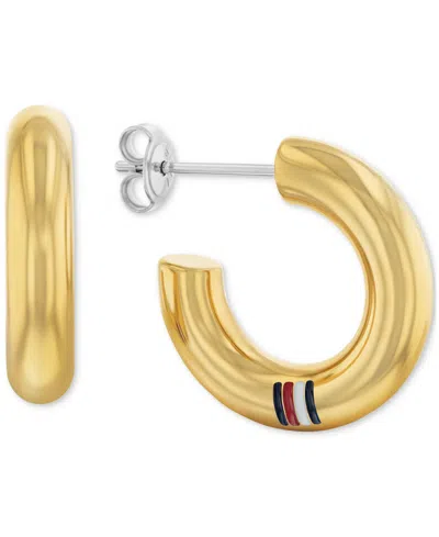 Tommy Hilfiger Circle Small Hoop Earrings, 0.86" In Gold