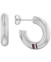 Tommy Hilfiger Circle Small Hoop Earrings, 0.86" In Silver
