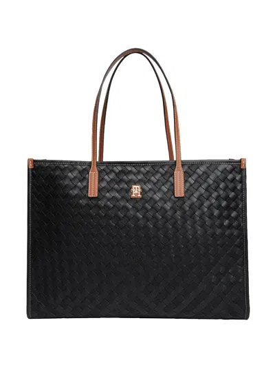 Tommy Hilfiger City Th Woven-design Tote Bag In Yellow