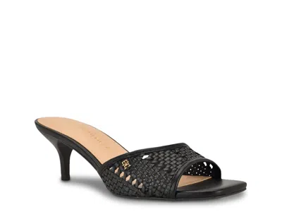 Tommy Hilfiger Claihre Kitten Heel Slide Sandal In Black