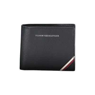 Tommy Hilfiger Classic Blue Leather Dual-card Wallet In Black