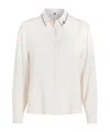 Tommy Hilfiger Classic-collar Crepe Shirt In White