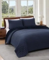 Tommy Hilfiger Classic Comfort Flannel Quilt Set In Blue