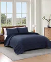 Tommy Hilfiger Classic Comfort Flannel Quilt Set In Blue