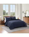 Tommy Hilfiger Classic Comfort Solid Flannel Quilt Set In Blue