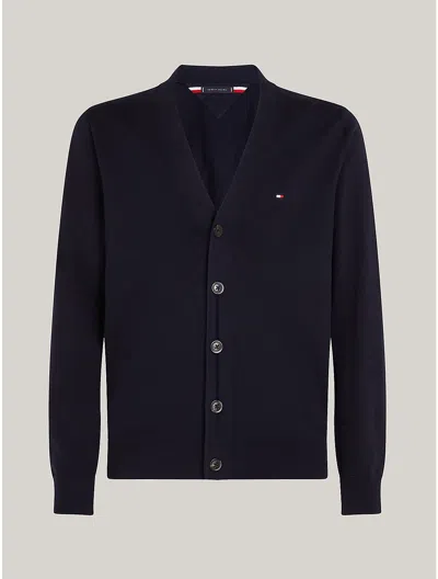 Tommy Hilfiger Classic Cotton Cardigan In Blue