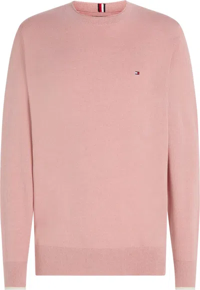 Tommy Hilfiger Classic Crew Neck Pullover In Organic Cotton In Pink