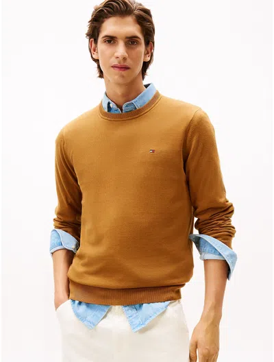 Tommy Hilfiger Classic Crewneck Sweater In Brown