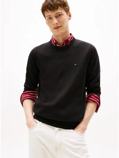 Tommy Hilfiger Men's Essential Solid Crew Neck Sweater In Black