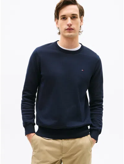 Tommy Hilfiger Solid Crewneck Sweater In Navy