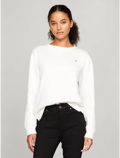 Tommy Hilfiger Classic Crewneck Sweatshirt In Optic White