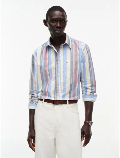 Tommy Hilfiger Classic Fit Bold Multistripe Oxford Shirt In Blue