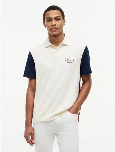 Tommy Hilfiger Color Block Regular Fit Polo Shirt In White