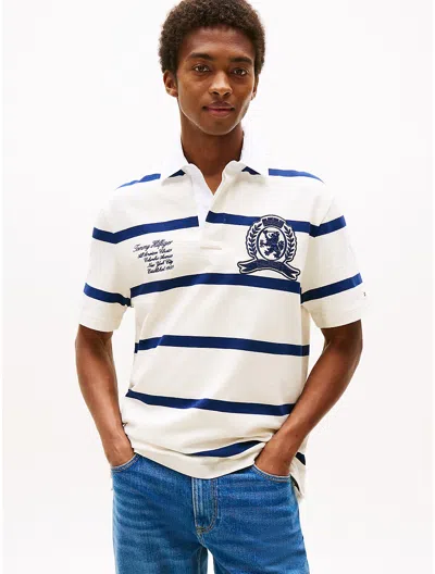 Tommy Hilfiger Classic Fit Rugby Stripe Logo Polo In Multi