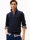 Tommy Hilfiger Quarter-zip Sweatshirt In Desert Sky